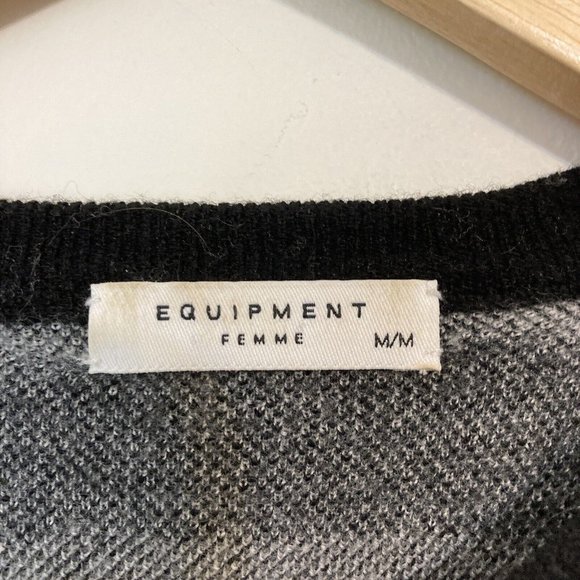 Equipment Femme Ondine Zebra 100% Wool Abstract Striped Sweater - Picture 5 of 8